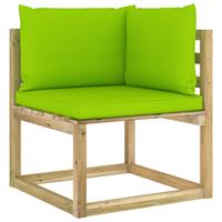 VIDAXL Garten-Ecksofa mit Kissen Grün Imprägniertes Kiefernholz