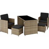 Tectake -Zitgroep Palermo-wicker Meubelset- Gezellige Zitgroep Met Functioneel Design-natuur - 403563