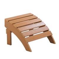 beliani Fußhocker für Gartenstuhl heller Holzfarbton Kunstholz Muskoka Adirondack Stil Balkon Terrasse Outdoor Garten Zubehör Möbel - Heller Holzfarbton