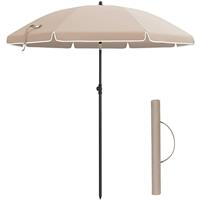 SONGMICS Strandparasol met UPF 50+ UV-bescherming, Taupe / &Oslash; 160 cm