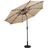 costway 3m Parasol met Solar LED Knipperlicht Parasol Tuinparasol