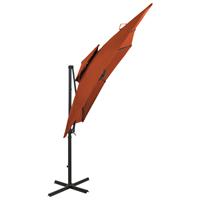 vidaXL Zweefparasol met dubbel dak 250x250 cm terracottakleurig