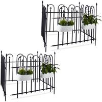RELAXDAYS 16 teiliges Gartenzaun Set GOTH, Metallzaun 9,6 m, Komplettset mit 8 Zaunelementen und Pfosten, Schmiedezaun