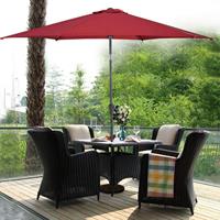 COSTWAY 300 cm Sonnenschirm mit Kurbel Ampelschirm Gartenschirm Kurbelschirm Strandschirm Garten Schirm rot - 