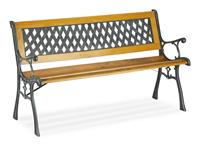 RELAXDAYS Gartenbank, 2 Sitzer, Holz & Gusseisen, Balkon & Terrasse, rustikale Sitzbank, HxBxT: 73x125x52 cm, natur/grün