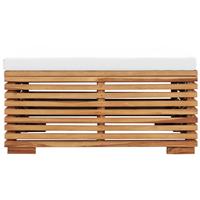 VIDAXL Gartenhocker mit Cremeweißer Auflage Massivholz Teak