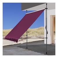 quickstar Klemmmarkise 200x130cm Bordeaux Balkonmarkise Sonnenschutz Terrassenüberdachung Höhenverstellbar von 200-290cm Markise Balkon ohne Bohren