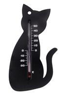 Nature Garten Wandthermometer Katzenform Schwarz