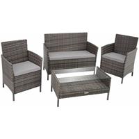 Tectake - Wicker Tuinset Madeira Grijs - 403691