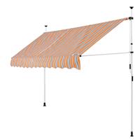 DETEX Markise Balkonmarkise Klemmmarkise 150 - 400cm Sonnenmarkise UV- und witterungsbeständig Wasserabweisend Garten Terrasse 350cm, Gelb/Blau - 