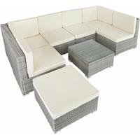 Tectake - Wicker Zitgroep Loungeset Tuinset Venetië osse Elementen ichtgrijs - 403700