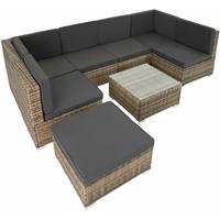 Tectake - Wicker Zitgroep Loungeset Zitgroep Venetië ossse Elementen - Natuur -403701