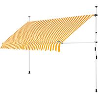 DETEX Markise Balkonmarkise Klemmmarkise 150 - 400cm Sonnenmarkise UV- und witterungsbeständig Wasserabweisend Garten Terrasse 350cm, Gelb/Weiß - 