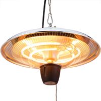 NO_BRAND Heizstrahler Deckenheizstrahler Infrarot | 1500W | IP24 | 2 Starke Halogen Heizstäbe | Terrassenstrahler Terrassenheizer Elektro Elektrisch