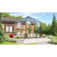 Vitavia Gewächshaus-Pavillon 'Juno 9000' inkl. Stahlfundament smaragd grün 9,9 m² 3 mm ESG, 6 mm HKP - 