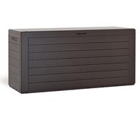 DEUBA Casaria Auflagenbox Holzoptik 120x46x57cm Kissenbox Gartenbox Garten Truhe Braun braun