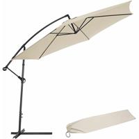 Tectake Aluminium Zweefparasol 400622 - 350 Cm - Beige - Uv-bescherming