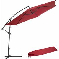 Tectake etalen Zweefparasol Met Uv Bescherming - 3,5m - Rood