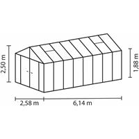 Vitavia Broeikas Zeus Comfort Maat 15700 Geanodiseerd Aluminium Gehard Veiligheidsglas Beglazing + Polycarbonaat 10mm