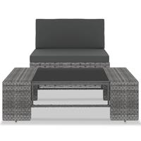 vidaXL 2-delige Loungeset poly rattan grijs