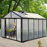 Vitavia Broeikas Zeus Comfort Maat 10000 Zwart Gepoedercoat Aluminium Polycarbonaat Beglazing 10mm