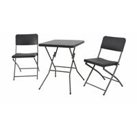 LINDER EXCLUSIV Bistroset 3-tlg. HDPE Balkonset Rattan-Optik Balkonm&ouml;bel Sitzgruppe