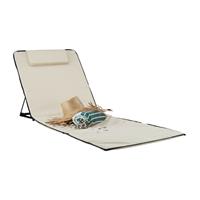 RELAXDAYS Strandmatte XXL, gepolsterte Sonnenliege mit Kopfkissen, verstellbare Strandliege inklusive Tragetasche, beige