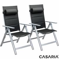 Casaria Tuinstoel Bern Premium 2 stuks Zilver