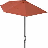 KINGSLEEVE Sonnenschirm Ø 2,7m UV-Schutz 50+ halbrund Balkonschirm Terrassenschirm Schirm terracotta