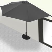 Kingsleeve Halve Parasol Antraciet UV-bescherming 80+