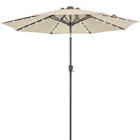 Kingsleeve LED Solar parasol Miami beige Aluminium, diameter 270cm