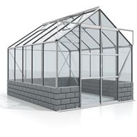 Vitavia Gewächshaus 'Cassandra 8300' inkl. Sockelmauer aluminium eloxiert Sockelfarbe: Siola Anthrazit, 3 mm ESG - 