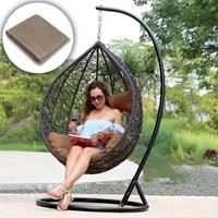 Home Deluxe Polyrattan Hängesessel CIELO - komplett inkl. Regenabdeckung I Hängestuhl, Hängekorb, Gartenliege - 