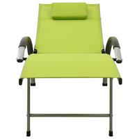 vidaXL Ligbed textileen en aluminium groen