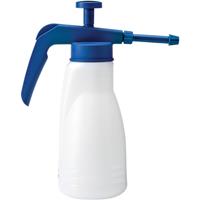 PRESSOL Sproeifles met pomp, voor oplossings-/reinigings-/desinfectiemiddelen, inhoud 1,5 l, PE wit-transparant