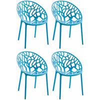 CLP 4x Stapelbarer Gartenstuhl Hope-blau