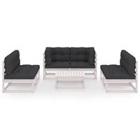 vidaXL 7-delige Loungeset met kussens massief grenenhout