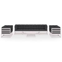 vidaXL 9-delige Loungeset met kussens massief grenenhout