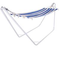 Casaria Hangmat met metalen frame 200 x 80cm - crème/blauw