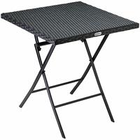 CASARIA Poly Rattan Klapptisch Balkontisch Rom 63x63x73 cm Beistelltisch Gartentisch klappbar schwarz - 