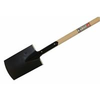 FP PIONIER-Bauspaten Gärtner Form schwarz pulverbeschichtet mit Tritt Eschen-T-Stiel 85 cm