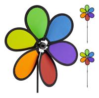 RELAXDAYS Windrad Blume, 2er Set, Deko Gartenstecker für Balkon, Terrasse & Garten, HBT 66 x 27 x 7 cm, Regenbogen, bunt