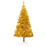 VIDAXL Künstlicher Weihnachtsbaum mit Ständer Golden 120 cm PET