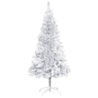 VIDAXL Künstlicher Weihnachtsbaum mit Ständer Silbern 120 cm PET