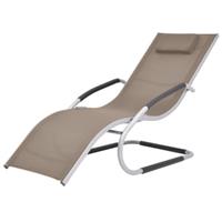 VIDAXL Sonnenliege mit Auflage Aluminium und Textilene Taupe