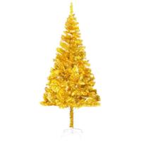 VIDAXL Künstlicher Weihnachtsbaum mit Ständer Golden 210 cm PET