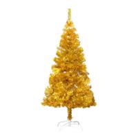 VIDAXL Künstlicher Weihnachtsbaum mit Ständer Golden 150 cm PET