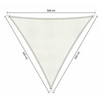 Shadow Comfort Compleet pakket:  driehoek 3,6x3,6x3,6m Arctic White met RVS Bevestegingsset en buitendoek reiniger