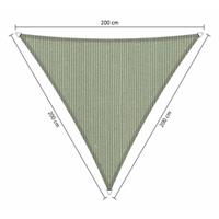 Shadow Comfort Compleet pakket:  driehoek 2x2x2m Moonstone Green met RVS Bevestegingspakket en buiten reiniger