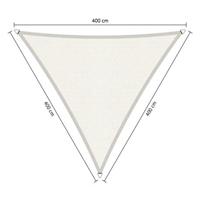 Shadow Comfort Compleet pakket:  driehoek 4x4x4m Arctic White met RVS Bevestegingsset en buitendoek reiniger